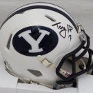 Taysom Hill Saints Autographed Signed BYU Cougars Mini Helmet BECKETT