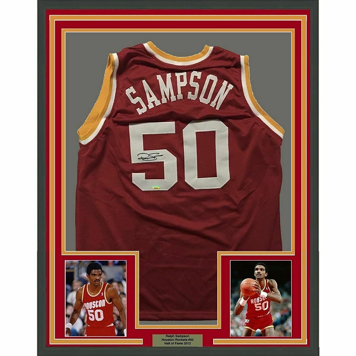 Ralph Sampson Autographed Signed Framed Houston Rockets Jersey TRISTAR