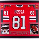 Marian Hossa Autographed Signed Framed Blackhawks Jersey JSA