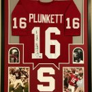 Jim Plunkett Autographed Signed Framed Stanford Cardinals Jersey JSA