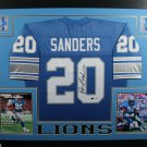 Barry Sanders Autographed Signed Framed Detroit Lions Jersey JSA