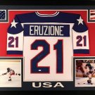 Mike Eruzione Autographed Signed Framed Team USA Jersey JSA