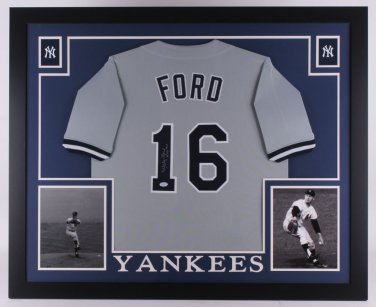 Whitey Ford Autographed Signed Framed New York Yankees Jersey JSA