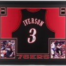 Allen Iverson Autographed Signed Framed Philadelphia 76ers Jersey JSA
