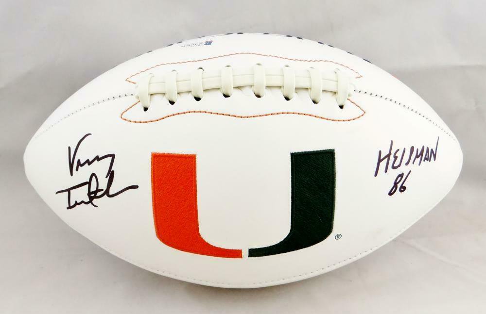 Vinny Testaverde Signed Autographed Miami Hurricanes Logo Football BECKETT