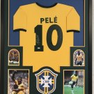 Pele Autographed Signed Framed Brazil Jersey PSA