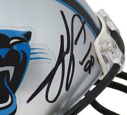 Julius Peppers Signed Autographed Carolina Panthers Mini Helmet SCHWARTZ