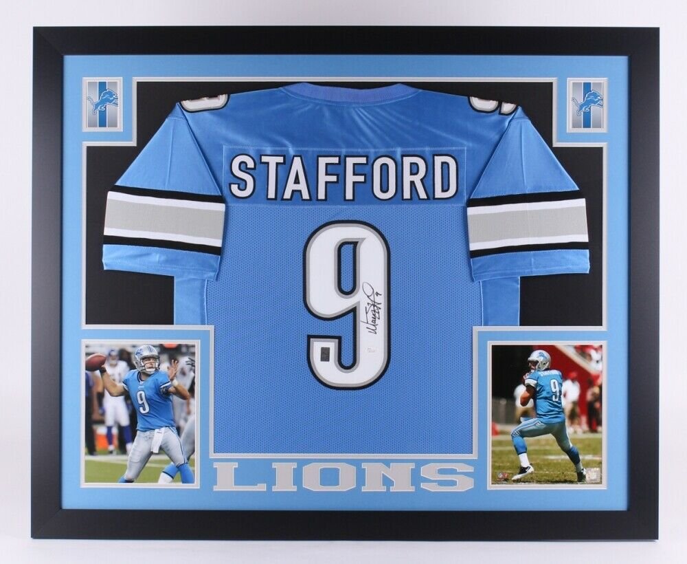 Matthew Stafford Autographed Signed Framed Detroit Lions Jersey JSA