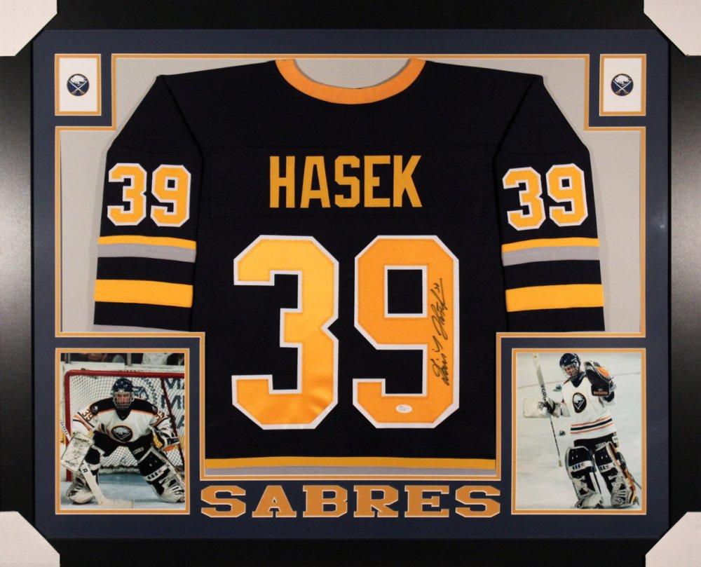 Dominik Hasek Signed Autographed Framed Buffalo Sabres Jersey AJ