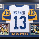 Kurt Warner Autographed Signed Framed St. Louis Rams Jersey JSA