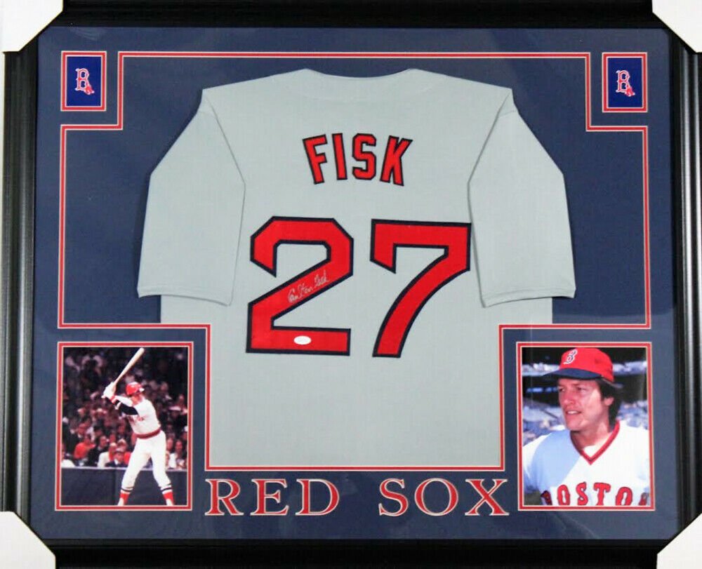 Carlton Fisk Signed Autographed Framed Boston Red Sox Jersey JSA