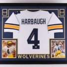 Jim Harbaugh Autographed Signed Framed Michigan Wolverines Jersey JSA