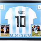 Lionel Leo Messi Autographed Signed Framed Argentina Soccer Jersey BECKETT