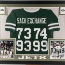 New York Sack Exchange (4 Sigs) Autographed Signed Framed New York Jets Jersey JSA