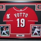 Joey Votto Signed Autographed Framed Cincinnati Reds Nike Jersey PSA