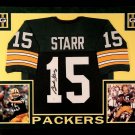 Bart Starr Signed Autographed Framed Green Bay Packers Jersey TRISTAR