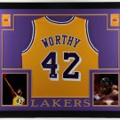 James Worthy Autographed Signed Framed Los Angeles Lakers Jersey BECKETT