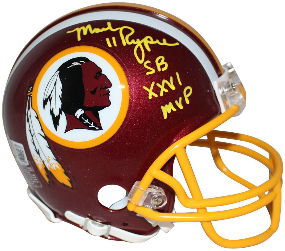 Mark Rypien Signed Autographed Washington Redskins Mini Helmet BECKETT