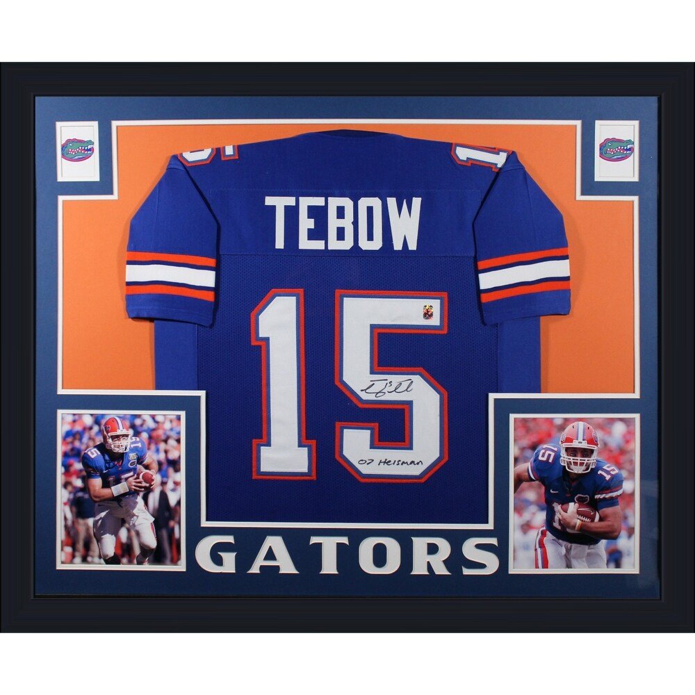 TIm Tebow Autographed Signed Framed Florida Gators Jersey JSA