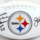 Jack Lambert Ham & Russell Autographed Signed Pittsburgh Steelers Logo Football BECKETT