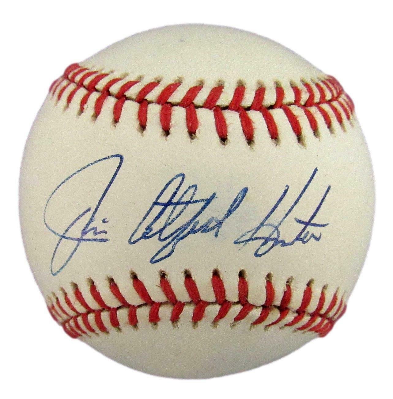 Jim Hunter A's Yankees Signed Autographed Official Baseball JSA
