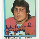John Hannah Patriots Signed Autographed 1974 Topps Rookie Card SCHWARTZ