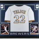 Christian Yelich Autographed Signed Framed Milwaukee Brewers Jersey JSA