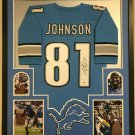 Calvin Johnson Signed Autographed Framed Detroit Lions Jersey JSA
