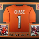 Ja'Marr Chase Autographed Signed Framed Cincinnati Bengals Jersey BECKETT