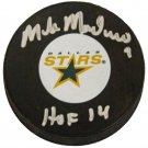 Mike Modano Autographed Signed Dallas Stars Logo Hockey Puck SCHWARTZ