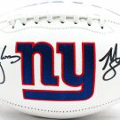 Michael Strahan & Lawrence Taylor Autographed Signed New York Giants Logo Football BECKETT