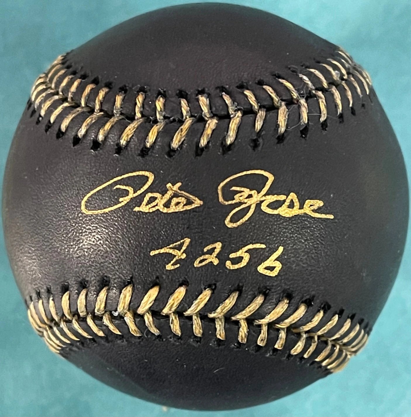 Pete Rose Cincinnati Reds Autographed Signed MLB Black Baseball