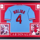 Yadier Molina Autographed Signed Framed St. Louis Cardinals Blue Jersey JSA