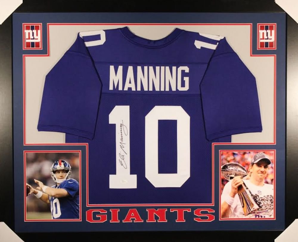 Eli Manning Autographed Signed Framed New York Giants Nike Jersey FANATICS