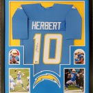 Justin Herbert Autographed Signed Framed Los Angeles Chargers Jersey BECKETT