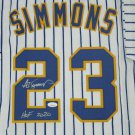 Ted Simmons Autographed Signed Milwaukee Brewers Jersey JSA