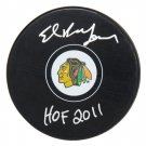 Ed Belfour Autographed Signed Chicago Blackhawks Logo Hockey Puck SCHWARTZ