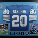 Barry Sanders Autographed Signed Framed Detroit Lions M&N Jersey SCHWARTZ