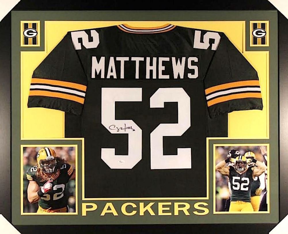 Clay Matthews Signed Autographed Framed Green Bay Packers Jersey JSA