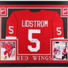 Nicklas Lidstrom Autographed Signed Framed Detroit Red Wings Jersey AJ COA