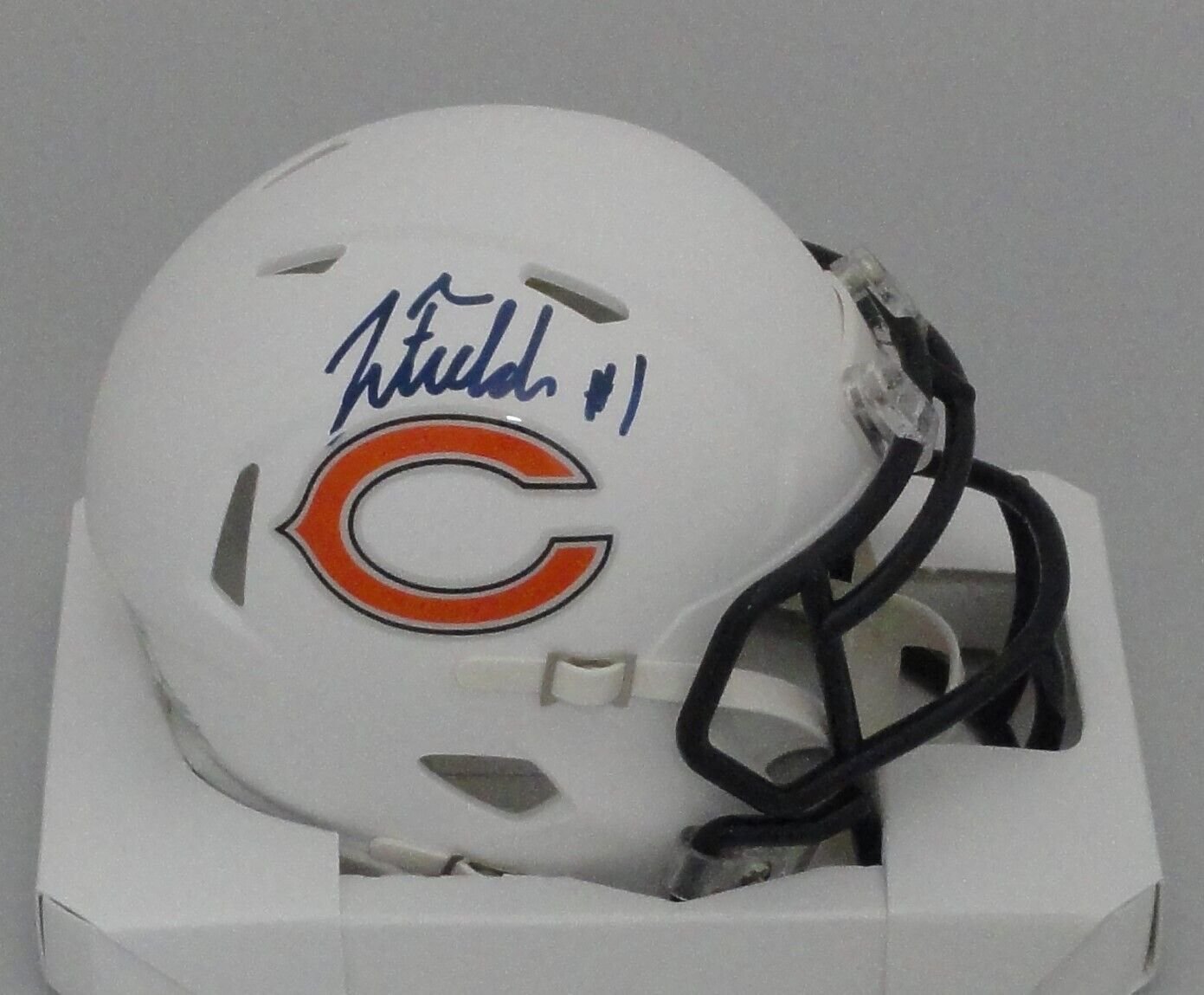 Justin Fields Autographed Signed Chicago Bears White Mini Helmet BECKETT