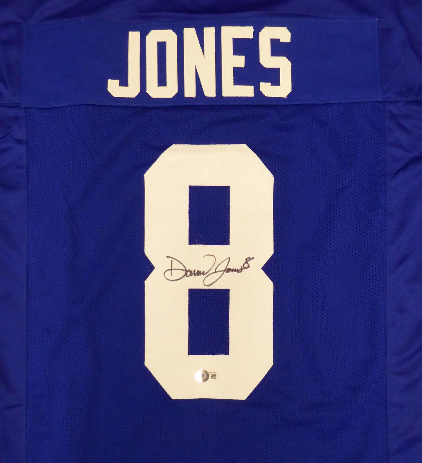 Daniel Jones Autographed Signed New York Giants Blue Jersey BECKETT