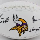 Purple People Eaters (4) Signed Autographed Minnesota Vikings Logo Football BECKETT