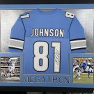 Calvin Johnson Signed Autographed Framed Detroit Lions Jersey JSA