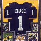 Ja'Marr Chase Autographed Signed Framed 42x34 LSU Tigers Jersey BECKETT