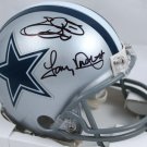 Emmitt Smith & Tony Dorsett Signed Autographed Dallas Cowboys Mini Helmet BECKETT