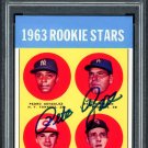 Pete Rose Reds Autographed Signed 1963 Topps Reprint Rookie Card PSA