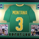 Joe Montana Autographed Signed Framed Green Notre Dame Jersey JSA