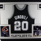Manu Ginobili Autographed Framed Signed San Antonio Spurs Jersey BECKETT