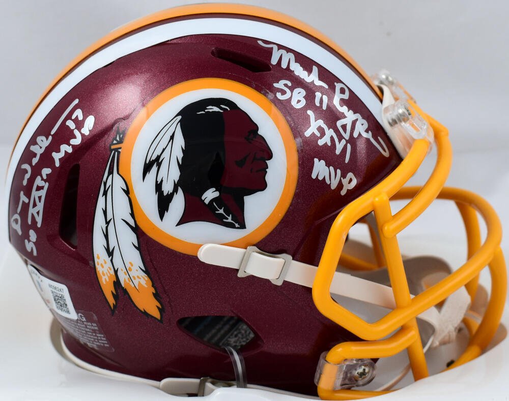 Mark Rypien & Doug Williams Signed Autographed Washington Redskins Mini Helmet BECKETT